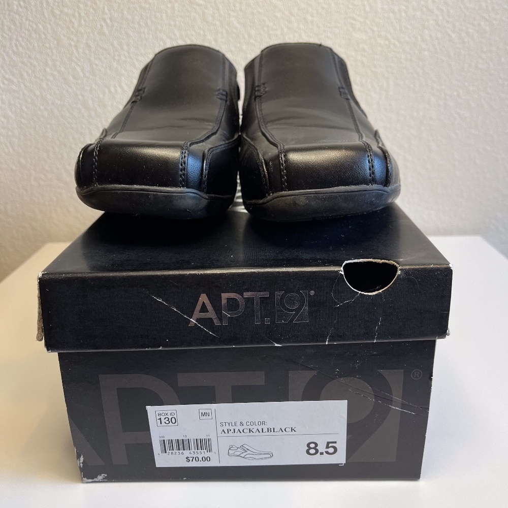 Apt. 9 Men's Dress Loafers Slip-On Shoes Black Faux Leather 8.5M